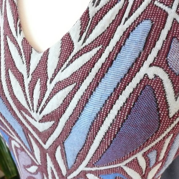 Anthropologie Blue Jacquard Sheath Midi - Picture 3 of 8